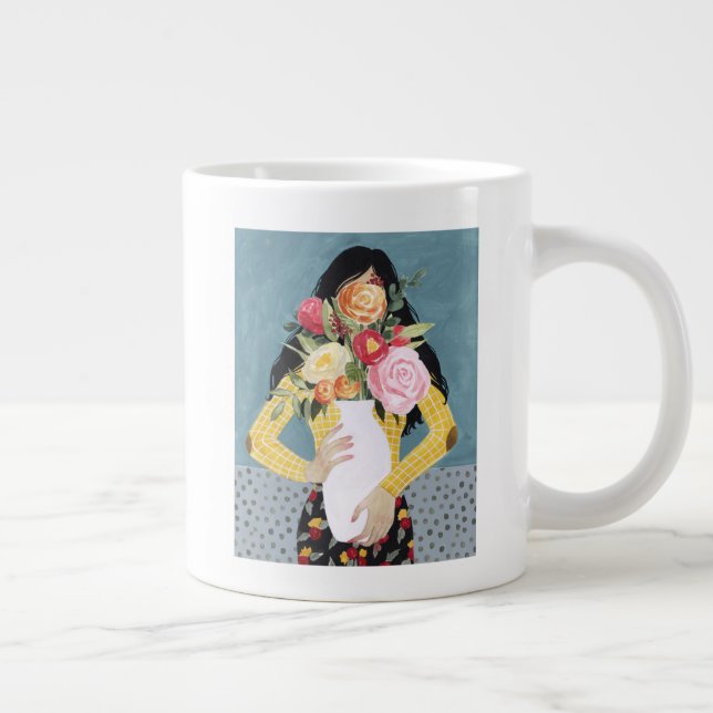 Taza De Café Gigante Chica de vara de flores (Derecha)