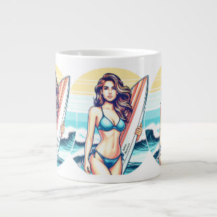 Taza De Café Gigante Chica Deporte y Surf