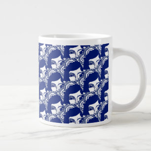 Taza De Café Gigante Chica extraño Mug de especialidad floral