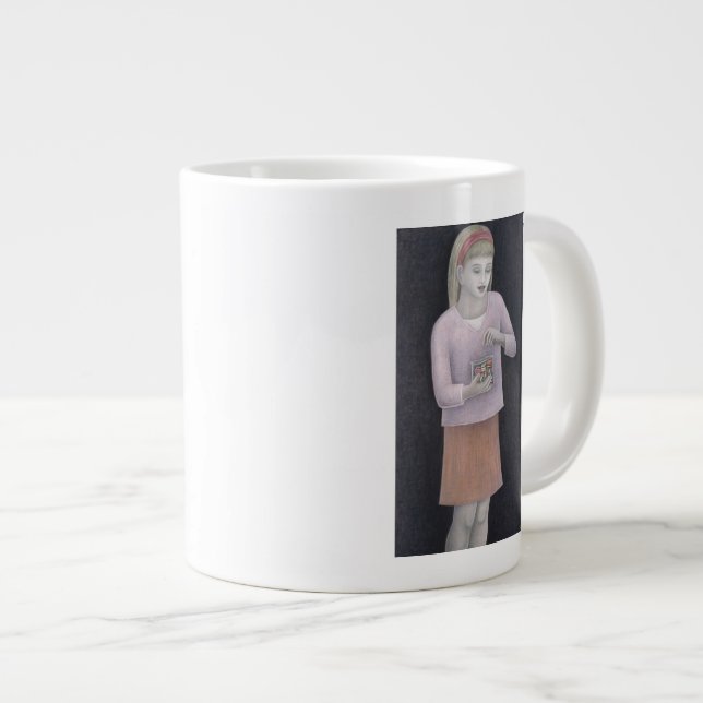 Taza De Café Gigante Chica joven con los dulces 2007 (Derecha)
