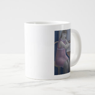 Taza De Café Gigante Chica joven que lee 2008