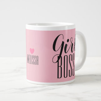 Taza De Café Gigante Chica Mug Nombre personalizado Corazón Rosa