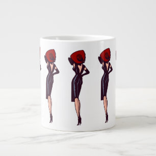 Taza De Café Gigante Chica Retro Pinup Glamurosa Vintage