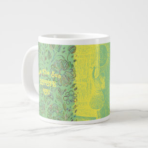 Taza De Café Gigante Chica Sunshine Verde y Amarillo