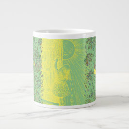 Taza De Café Gigante Chica Sunshine Verde y Amarillo