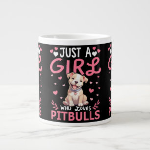 Taza De Café Gigante Chicas Mujeres Perro Pitbull Solo Una Chica Que Am