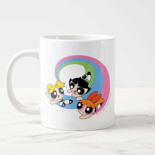 Taza De Café Gigante Chicas poderosos vuelan por el cielo (Izquierda)