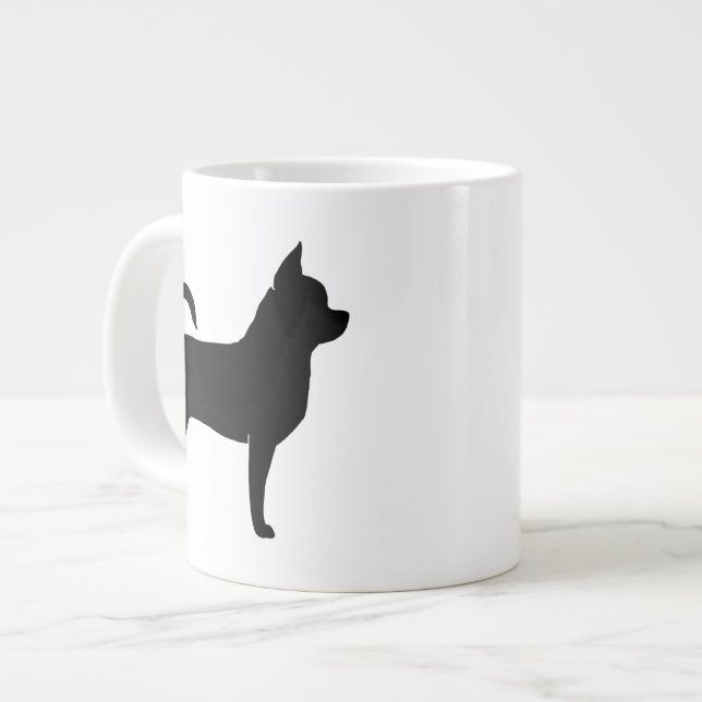 Taza De Café Gigante Chihuahua Perro Rama Silhouettes (Izquierda)