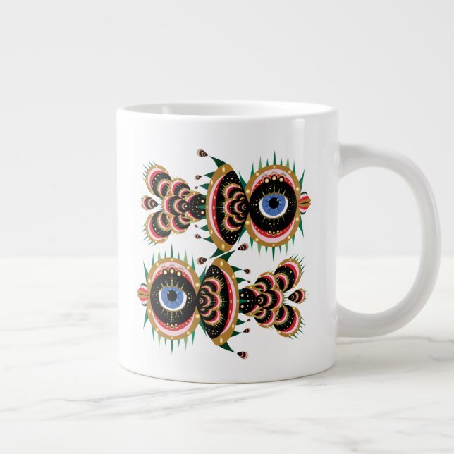 Taza De Café Gigante Chimera - Fish Bird Jumbo Mug (Derecha)