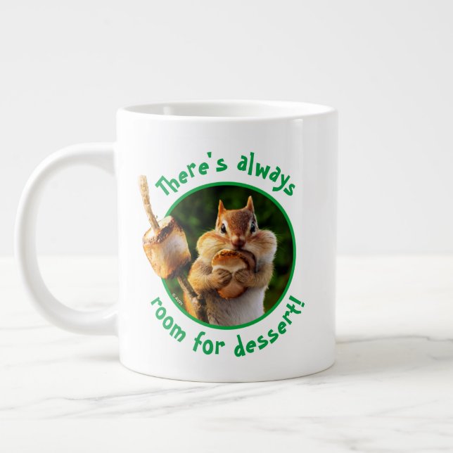 Taza De Café Gigante Chipmunk Comer malvavisco (Izquierda)