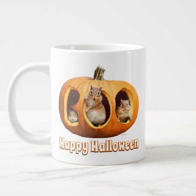 Taza De Café Gigante Chipmunks dentro de Boo Jack-o Lantern (Izquierda)