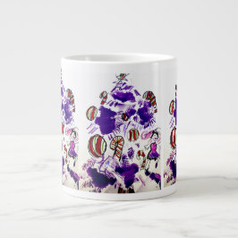 Taza De Café Gigante Chirstmas púrpura