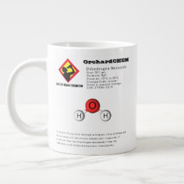Taza De Café Gigante Chiste divertido Dihidrógeno Monóxido (H2O) Químic