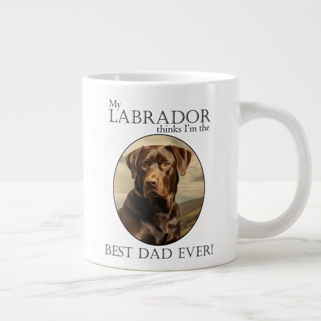 Taza De Café Gigante Chocolate Lab Dad (Derecha)