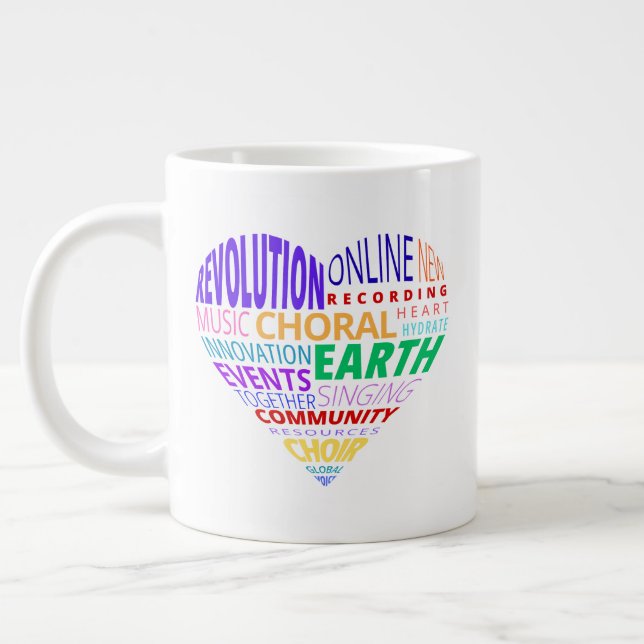 Taza De Café Gigante Choir of the Earth Word Cloud (Izquierda)