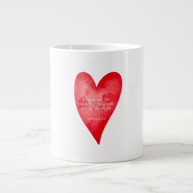 Taza De Café Gigante Christmas Bible Mug Matthew 5:5 (Frente)