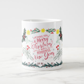 Taza De Café Gigante Christmas festival wishes mug