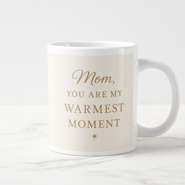Taza De Café Gigante Christmas Gift for Mom – Warmest Moment Cozy Quote (Derecha)