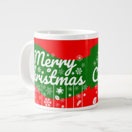 Taza De Café Gigante Christmas Jumbo Mug – White Ornaments 