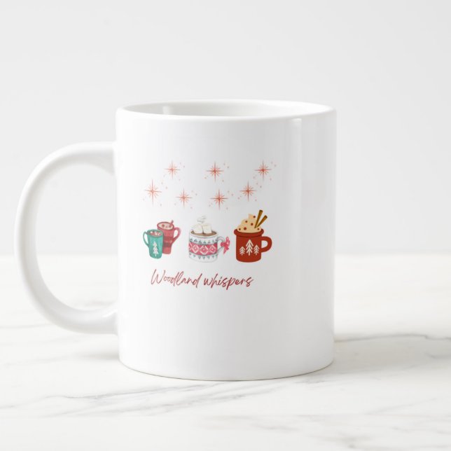 Taza De Café Gigante Christmas Mug – Festive Floral Holiday Cocoa & Cof (Izquierda)