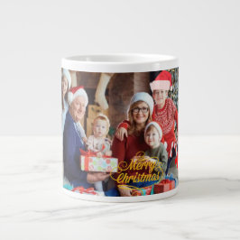 Taza De Café Gigante Christmas Photo Mug with Family - Personalized Gif