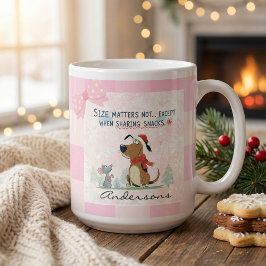 Taza De Café Gigante Christmas pink Plaid Cartoon illustration funny