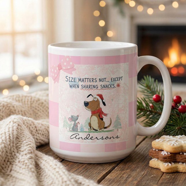 Taza De Café Gigante Christmas pink Plaid Cartoon illustration funny  (Subido por el creador)