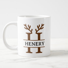 Taza De Café Gigante Christmas Reindeer holiday Mug, Custom winter