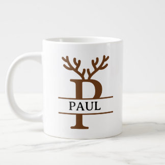 Taza De Café Gigante Christmas Reindeer holiday Mug, Custom winter