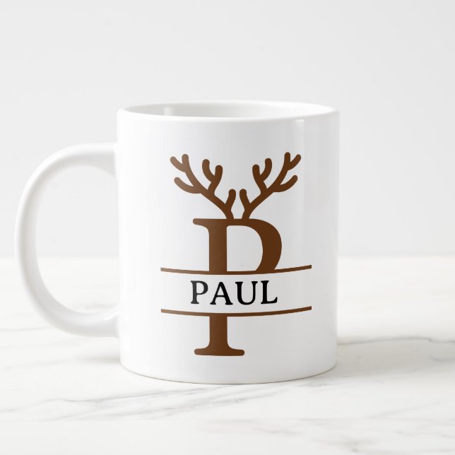 Taza De Café Gigante Christmas Reindeer holiday Mug, Custom winter  (Izquierda)