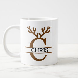 Taza De Café Gigante Christmas Reindeer holiday Mug, Custom winter