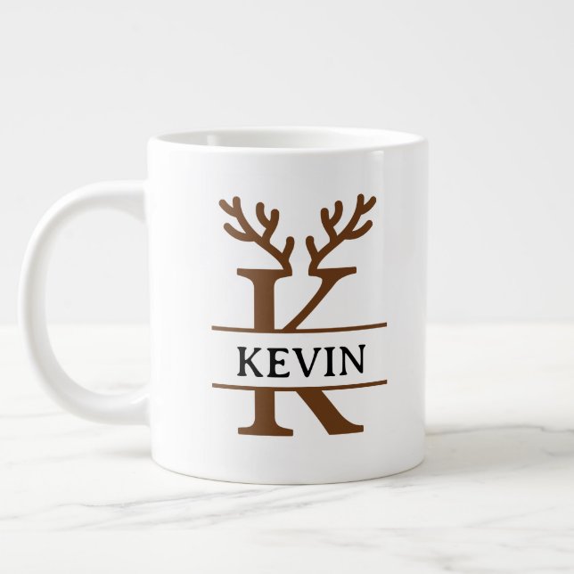 Taza De Café Gigante Christmas Reindeer holiday Mug, Custom winter  (Izquierda)