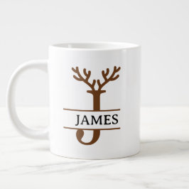Taza De Café Gigante Christmas Reindeer holiday Mug, Custom winter