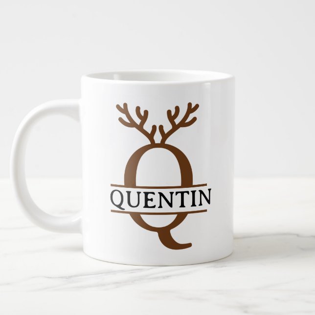 Taza De Café Gigante Christmas Reindeer holiday Mug, Custom winter  (Izquierda)