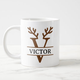 Taza De Café Gigante Christmas Reindeer holiday Mug, Custom winter