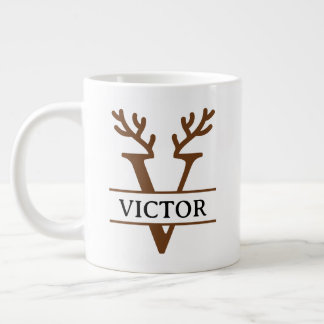 Taza De Café Gigante Christmas Reindeer holiday Mug, Custom winter