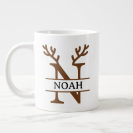 Taza De Café Gigante Christmas Reindeer holiday Mug, Custom winter
