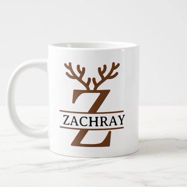 Taza De Café Gigante Christmas Reindeer holiday Mug, Custom winter  (Izquierda)