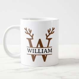 Taza De Café Gigante Christmas Reindeer holiday Mug, Custom winter