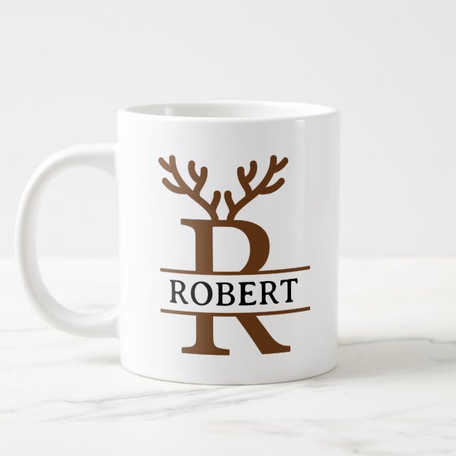 Taza De Café Gigante Christmas Reindeer holiday Mug, Custom winter  (Izquierda)