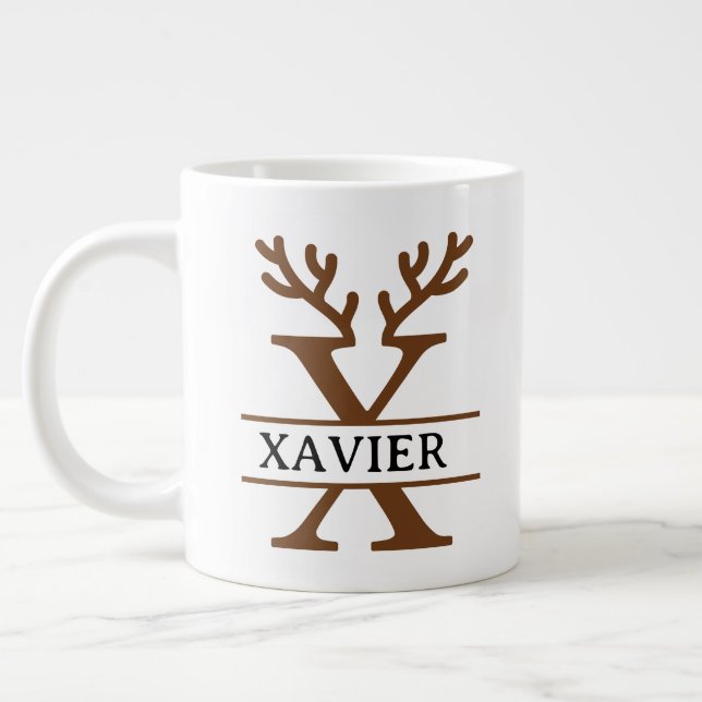 Taza De Café Gigante Christmas Reindeer holiday Mug, Custom winter  (Izquierda)