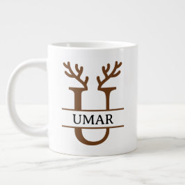 Taza De Café Gigante Christmas Reindeer holiday Mug, Custom winter