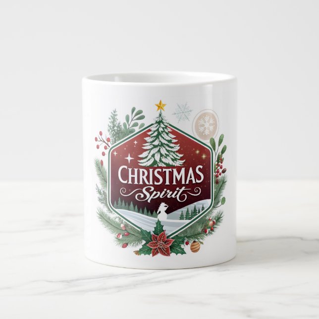 Taza De Café Gigante Christmas Spirit – A Festive Emblem of Joy (Frente)