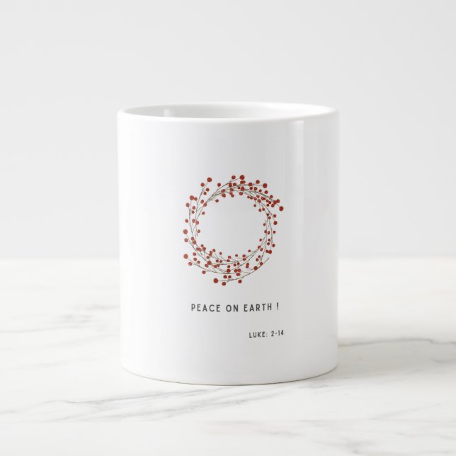 Taza De Café Gigante Christmas Verse Mug Luke 2:14 (Frente)