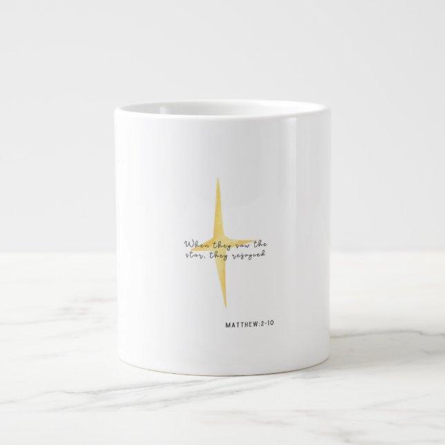 Taza De Café Gigante Christmas Verse Mug Matthew 2:10 (Frente)