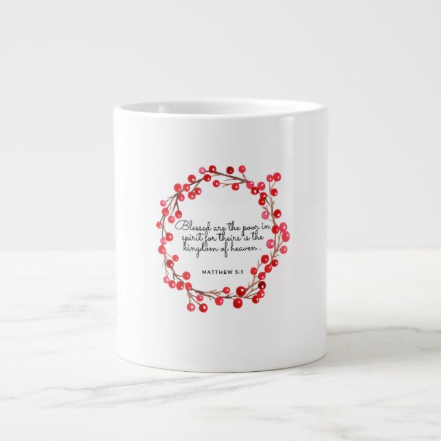 Taza De Café Gigante Christmas Verse Mug Matthew 5:3 (Frente)