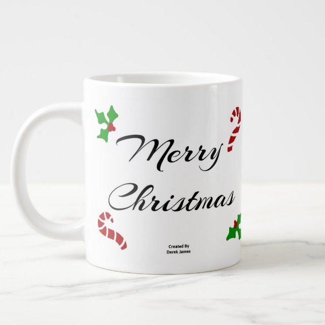 Taza De Café Gigante Christmas Wishes Jumbo Mug (Izquierda)