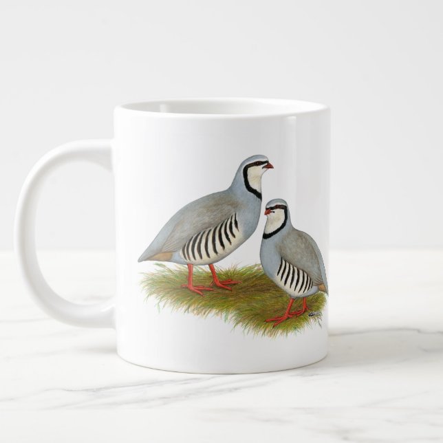 Taza De Café Gigante Chukar Partridge Pair (Izquierda)