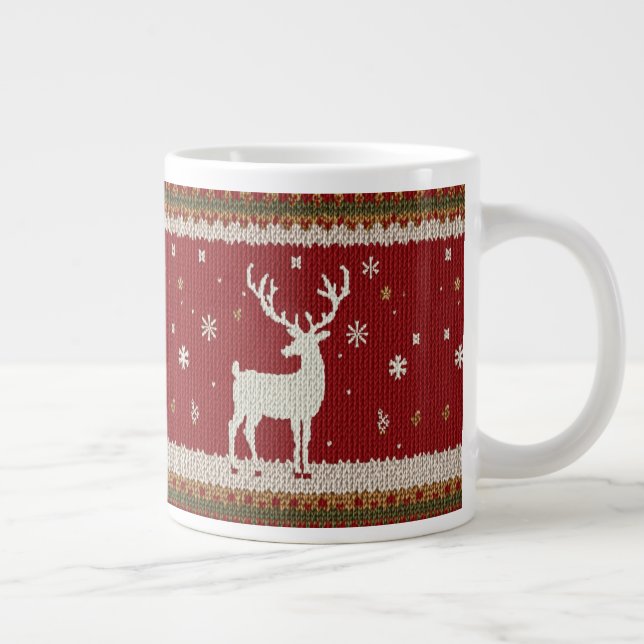Taza De Café Gigante ciervo e invierno Especialidad Mug (Derecha)
