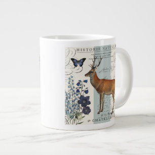 Taza De Café Gigante ciervos modernos del arbolado del vintage